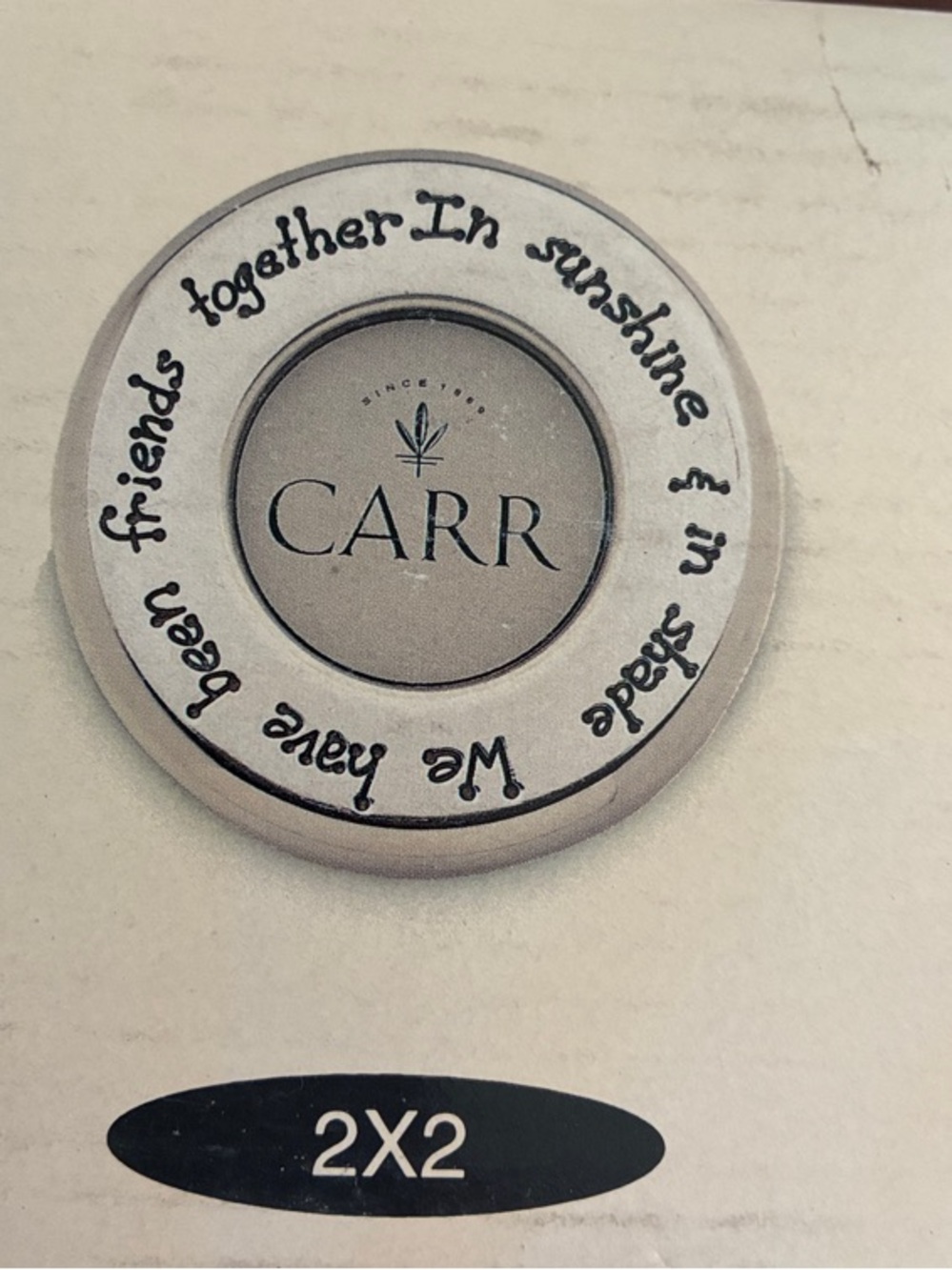 Carr 2x2 Round Silver Picture Frame with Sentiment